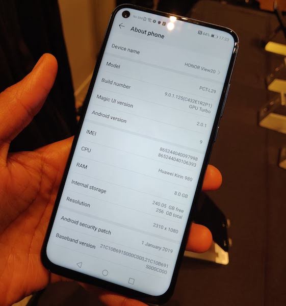 Honor View 20 specs