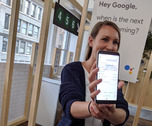 Google Assistant real-time transit information