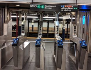 Google contactless payment docs at Fulton Street, NYC