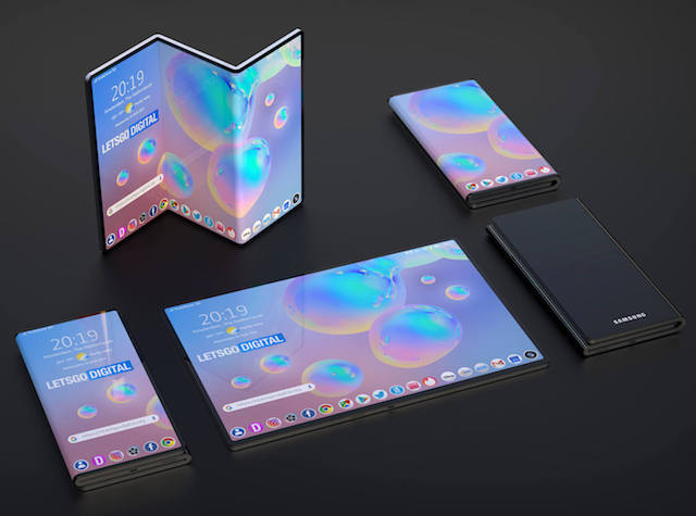 Samsung Z-Fold design render by Let's Go Digital 